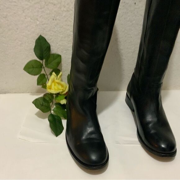 Frye Melissa Button Tall Leather Riding Boots Equestrian Boot Womens 6 Black - Picture 15 of 16